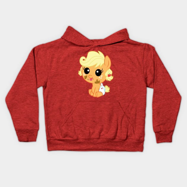 Messy Baby Applejack Kids Hoodie by CloudyGlow